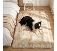 Mishukaze Alfombra de Pelo Largo Efecto Piel de Oveja,ultrasuave, mullida,Lavable a máquina y Antideslizante,para salón,Dormitorio, Sala de Juegos,Yoga y residencia, Punta Amarilla,120 x 180 cm