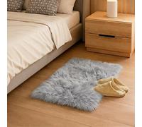 Mishukaze Rugs Living Room, Runner Rug for Bedroom, Washable Anti Slip Fluffy Rug Shaggy Soft Modern Floor Carpets Mat Beside Rugs for Kids Hallway Living Room (Gris, 60 x 90)