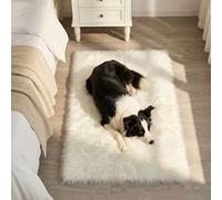 Mishukaze Rugs Living Room, Runner Rug for Bedroom, Washable Anti Slip Fluffy Rug Shaggy Soft Modern Floor Carpets Mat Beside Rugs for Kids Hallway Living Room (Blanco, 60 x 90)