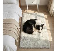 Mishukaze Rugs Living Room, Runner Rug for Bedroom, Washable Anti Slip Fluffy Rug Shaggy Soft Modern Floor Carpets Mat Beside Rugs for Kids Hallway Living Room (Gray Tip, 60 x 90)