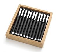 MiSiBao Bolígrafos de tinta negra de gel, 2 en 1, punta media, con lápiz capacitivo, escritura suave para oficina (Negro-18 unidades)