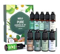 MISIJI Juego de aceites esenciales 10 perfumes - Aceites esenciales para difusores para el hogar, perfumes de aceites difusores para aromaterapia, lavandería, fabricación de velas y jabón