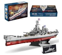 MISINI M6320 Serie Militar Segunda Guerra Mundial Acorazado Sujetador Bloques de Construcción Tecnología, 2228 Piezas Acorazado USS Missouri, Gran Juego de Construcción de Barco MOC para Adultos (Iowa