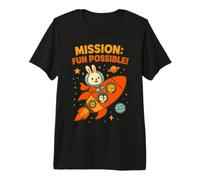 Misión Divertida Posible: Lindo Conejito Astronauta y tripulación Espacial Camiseta Premium