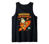 Misión Divertida Posible: Lindo Conejito Astronauta y tripulación Espacial Camiseta sin Mangas