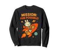Misión Divertida Posible: Lindo Conejito Astronauta y tripulación Espacial Sudadera
