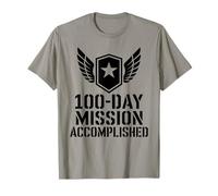 Misión Escolar Divertida de 100 días cumplida Campamento Militar Camiseta