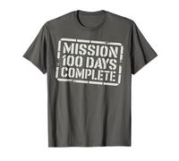 Misión Escolar Divertida de 100 días cumplida Campamento Militar Camiseta