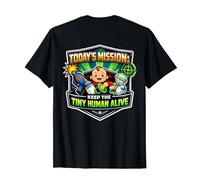 Misión: Keep Tiny Human Alive, Divertido Nuevo Padre, mamá, papá, bebé Camiseta
