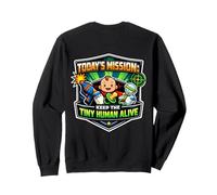 Misión: Keep Tiny Human Alive, Divertido Nuevo Padre, mamá, papá, bebé Sudadera