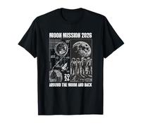 Misión Lunar 2 Más Allá Luna Y Espalda Astronauta Espacio Oscuro Camiseta