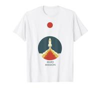 Misión Marte Camiseta gráfica económica, Hombre, Blanco, L