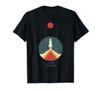 Misión Marte Camiseta gráfica económica, Hombre, Negro, S