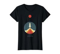 Misión Marte Camiseta gráfica económica, Mujer, Negro, S