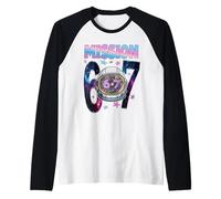 MISIÓN Seis Siete Amante del Espacio pudrición del Cerebro en Astronauta Cohete Camiseta Manga Raglan