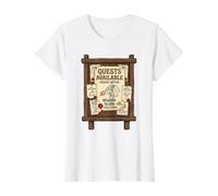 Misiones Disponibles - Pregunta Dentro de Fantasy Role Halloween Camiseta gráfica económica, Mujer, Blanco, XL