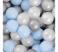 MISIOO 600 bolas para piscina de bolas de 6 cm, color azul, perla y plata, suaves y no tóxicas, perfectas para horas de diversión y desarrollo de habilidades motoras
