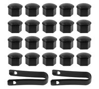 MISIQIMA 20 piezas de tapacubos para tuercas de rueda, tapas de 17 mm para tuercas de rueda con extractor de tapacubos, tapacubos universales para el centro de neumáticos, tapas de rueda para tuercas