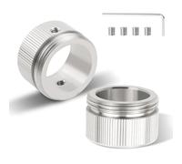 MISIQIMA 2pcs Adaptador de termostato de radiador de acero inoxidable 304 compatible con Danfoss RA (20-22 mm), adaptador de válvula de calefacción M30 x 1,5 con llave hexagonal (roscada)