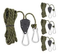 MISIQIMA 4 cuerdas tensoras con tensor de cuerda, 4 m|4 mm, cuerdas tensoras reflectantes, para camping, cuerdas tensoras ajustables, cuerdas tensoras para accesorios de tienda de campaña, accesorios