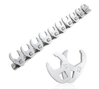 MISIQIMA Juego de 10 llaves de ranúnculo, 10-22 mm, llave inglesa de par métrico, 3/8 pulgadas, con raíl de almacenamiento, llave de par de torsión para espacios pequeños