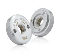 MISIQIMA Tuerca de liberación rápida plateada, M14 para amoladora angular, tuerca de liberación rápida, apta para amoladoras angulares como AEG, Black & Decker, Dewalt, Flex, Hitachi, Metabo, Makita