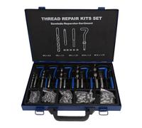 Miskall 131PCS Metric Helicoil Thread Repair Kit M5 M6 M8 M10 M12 Sizes Comprehensive Drill Bits Thread Inserts Taps Tools for Automotive Repairs