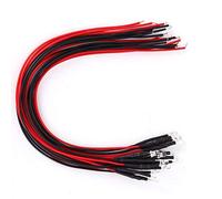 Miskall 50Pcs 3mm Precableado Agua Transparente Flash LED Diodos Luz Blanca 12V