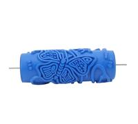 Miskall DIY Patterned Paint Roller, 5inch Decorative Wall Painting Roller Rubber Paint Art Tool Embossing Texture Roller for Cabinets Wall Doors Round