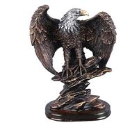 Miskall Estatua De Águila, Águila Admirable Detalles Ricos Pintura Bronceada Base Estable Estatuilla De Águila Patriótica para Oficina Café Familiar
