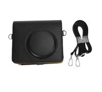 Miskall Funda de Cuero de PU para cámara, para cámara MS300 2 en 1 e Impresora fotográfica Bolsa Protectora con Correa de Hombro Ajustable Accesorio de Viaje Ligero, Duradero y Elegante (Black)