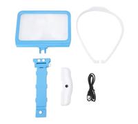 Miskall Neck Hanging Magnifying Glass, Hands Wear Flexible for Reading Detachable 5X Magnification Hands Librate Magnifying Glass with 48 LED Chips for Senior (Orange) (Blue)
