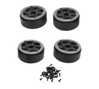 Miskall Rueda de Coche RC de Fibra de Carbono, bujes con Disco de Freno, Rendimiento Ligero y Duradero para Escala 1/10 SCX10 RR10 Off Road Rock Crawling, 59 mm de diámetro, Juego de 4 (Gris)