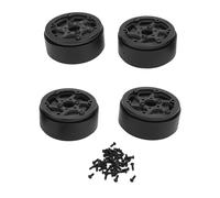 Miskall Rueda de Coche RC de Fibra de Carbono, bujes con Disco de Freno, Rendimiento Ligero y Duradero para Escala 1/10 SCX10 RR10 Off Road Rock Crawling, 59 mm de diámetro, Juego de 4 (Negra)