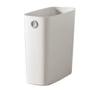 Miskall Small Trash Can Durable TPR Plastic Wastebasket Slim Open Top Garbage Container Bin for Bathroom Bedroom (White)