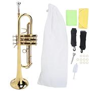 Miskall Trompeta de latón profesional con kit de accesorios, juego completo de instrumentos musicales para músicos