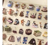 MisKepaa 6 rollos de cinta adhesiva para scrapbook, scrapbooking pre-Cut Pet Washi Tape accesorios para diario, diaries, álbumes de recortes, diario basura, marco de fotos, manualidades (tiempo de