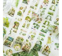 MisKepaa Journaling Kit for for flori, 6 Rolls PET Washi Tape Set, Transparent Tapes Sticker Erwachsene for Scrapbooking, Junk Journaling, Bullet Journal, Travel Journal (Green Oxygen Plan Series)