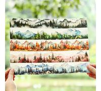 MisKepaa Kit Completo de Accesorios para Scrapbooking para Montaña y Bosque, 6 Rollos de Cinta Washi PET, Pegatinas para Scrapbooking, Diario, Bullet Journal, Manualidades DIY, Envoltorios de Regalo