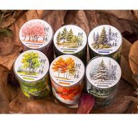 MisKepaa Pegatinas Scrapbooking Tape with Forest, 6 Rolls PET Washi Tape Set, Journaling Kit for Scrapbooking, Journaling, Bullet Journal, DIY Crafts, Gift Wrapping, Painting