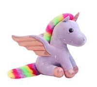 Mislaxy Unicornio Peluche Arcoiris Multicolor Unicornio Pegaso Kawaii Suave Regalo Regalo de Cumpleaños Navidad, 23CM (Violeta)
