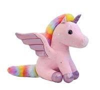 Mislaxy Unicornio Peluche Arcoiris Multicolor Unicornio Pegaso Kawaii Suave Regalo Regalo de Cumpleaños Navidad, 23CM (Rosado)
