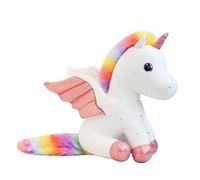 Mislaxy Unicornio Peluche Arcoiris Multicolor Unicornio Pegaso Kawaii Suave Regalo Regalo de Cumpleaños Navidad, 23CM (Blanco)