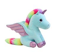 Mislaxy Unicornio Peluche Arcoiris Multicolor Unicornio Pegaso Kawaii Suave Regalo Regalo de Cumpleaños Navidad, 23CM (Azul)