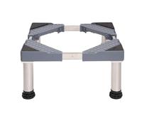 MiSMiAO Base para frigorífico y congelador, altura regulable 29-32 cm, ancho 42-65 cm, capacidad de carga 300 kg, marco antideslizante con 4 patas, color gris