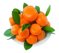 MISNODE 18 mini naranjas artificiales, decoración naranja falsa, un ramo de 3 y 6 frutas cada una, mini naranjas falsas realistas con hojas verdes, naranja fruta realista