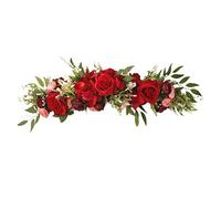 MISNODE Flores de arco de boda de 25.6 pulgadas, guirnalda de flores de peonía artificial, rosa de seda sintética con hojas, botín de primavera para decoración de puerta delantera de dintel, color