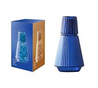 MISNODE Jarra de agua para mesita de noche, estilo nórdico, jarra de vidrio resistente al calor, jarra de agua y vidrio, práctica jarra de agua de vidrio duradera para dormitorio, cocina, baño