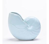 MISNODE Macetas suculentas de caracola de cerámica, Macetas de cerámica de concha hidropónica, Bonsai de concha verde extra grande, maceta de cactus suculentas, maceta de rábano verde no poroso