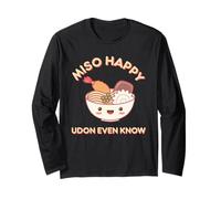 Miso Happy Udon Even Know Ramen Fideos Kawaii Divertido Juego de Palabras Manga Larga